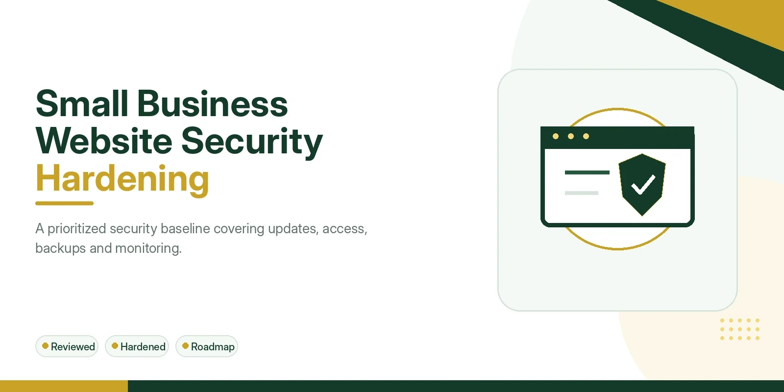 Small Business Website Security Hardening